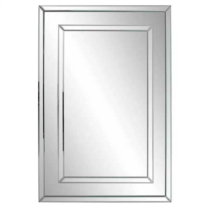 Howard Elliott 38"x38" Round Burnished Copper Wall Mirror with Partial Brown Wood Frame: Modern Style, No Assembly Required