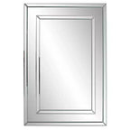 Howard Elliott 38"x38" Round Burnished Copper Wall Mirror with Partial Brown Wood Frame: Modern Style, No Assembly Required