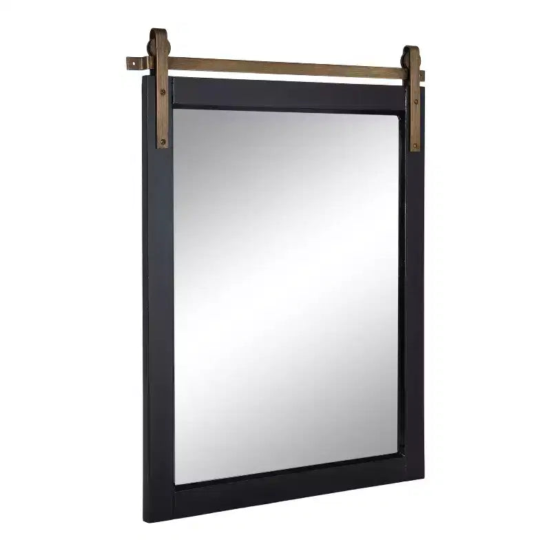 24"x31" Skylan Decorative Wall Mirror Black - Kate & Laurel All Things Decor: Modern Farmhouse Style, Rectangle Shape, Wall-Mounted