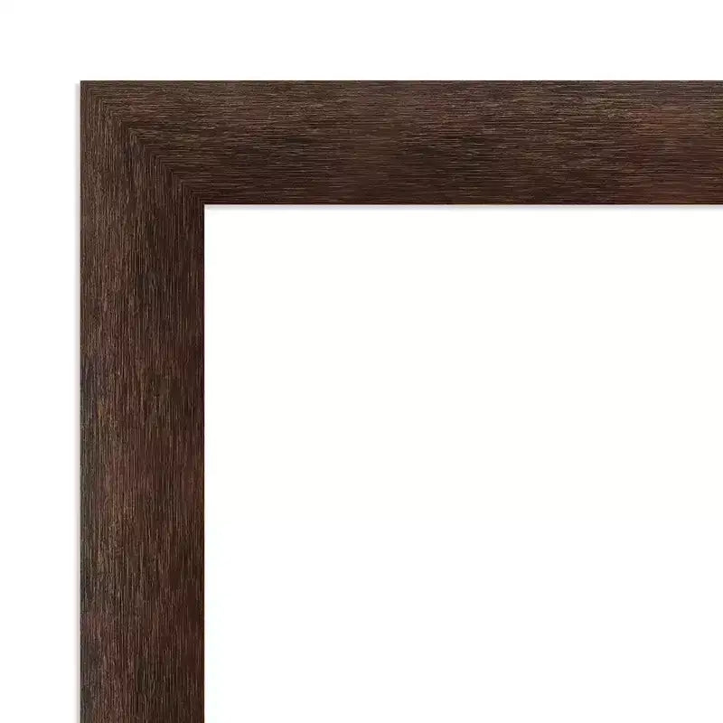 Amanti Art 39"x27" Specchio da parete non smussato in legno sottile per bagno Noce caldo: Specchio rettangolare moderno, montaggio a parete, cornice in legno