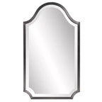 Howard Elliott 27"x16" Stainless Steel Framed Shield Mirror Brushed Dark Silver: Modern Style, No Assembly Required