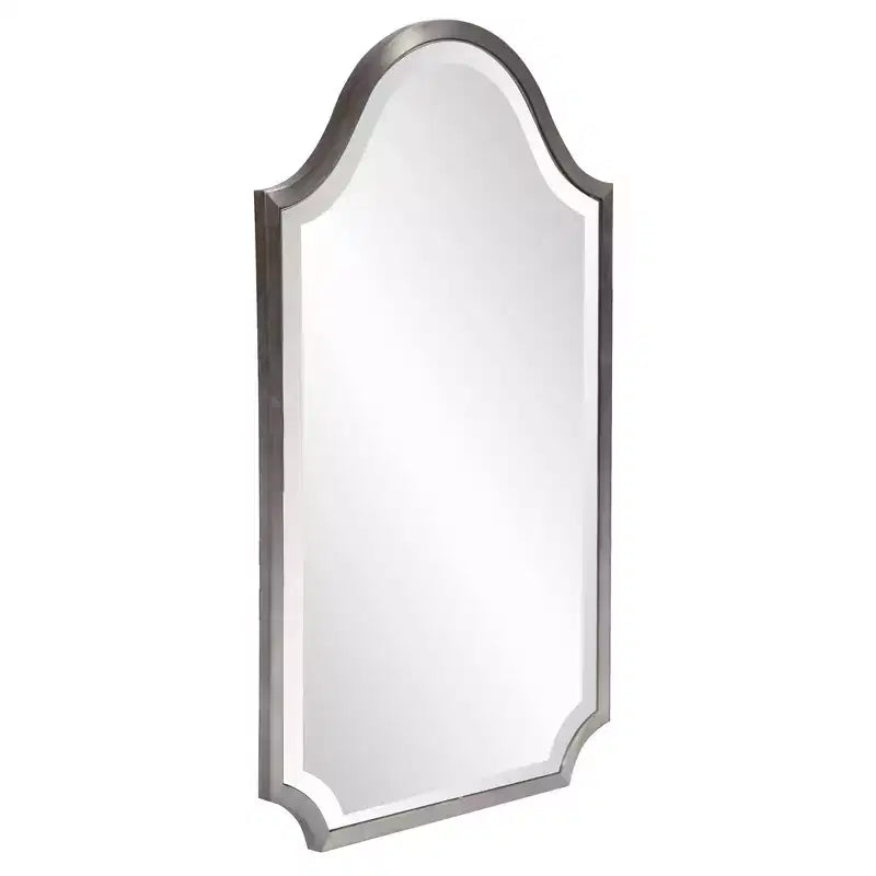 Howard Elliott 27"x16" Specchio a Scudo con Cornice in Acciaio Inox, Argento Scuro Spazzolato: Stile Moderno, Nessun Montaggio Richiesto