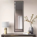 Specchio da parete Howard Elliott Cantera 48"x14": Stile moderno, cornice in ferro, montaggio a parete