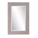 Howard Elliott 35.25"x23.25" Rectangular Framed Faux Embossed Wall Mirror Taupe: Modern Polystyrene, No Assembly Required