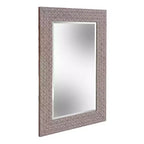 Howard Elliott 35.25"x23.25" Specchio da parete rettangolare con cornice in finto rilievo color tortora: Polistirene moderno, nessun assemblaggio richiesto