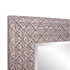 Howard Elliott 35.25"x23.25" Specchio da parete rettangolare con cornice in finto rilievo color tortora: Polistirene moderno, nessun assemblaggio richiesto