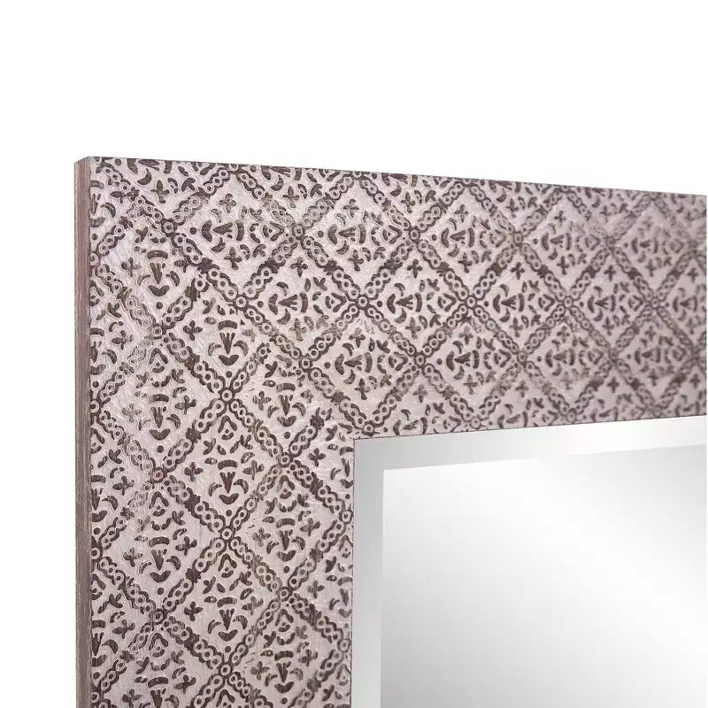 Howard Elliott 35.25"x23.25" Specchio da parete rettangolare con cornice in finto rilievo color tortora: Polistirene moderno, nessun assemblaggio richiesto