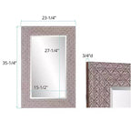 Howard Elliott 35.25"x23.25" Specchio da parete rettangolare con cornice in finto rilievo color tortora: Polistirene moderno, nessun assemblaggio richiesto