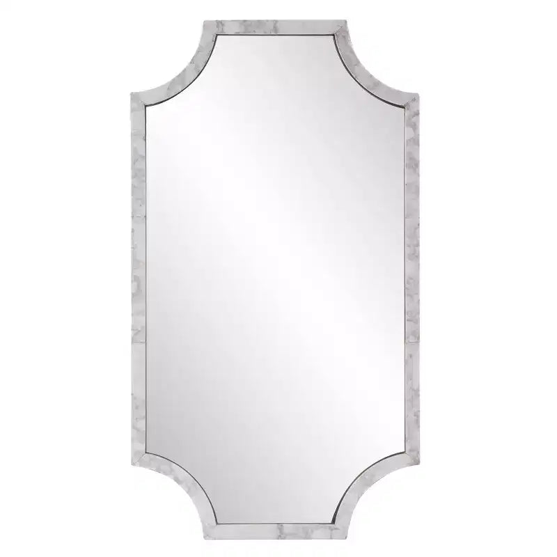 Howard Elliott 36"x20" Rectangular Wall Mirror with White Marble Frame