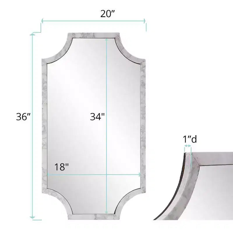 Specchio da parete rettangolare Howard Elliott 36"x20" con cornice in marmo bianco