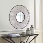Howard Elliott 36"x24" Specchio da parete rettangolare industriale con cornice in metallo e angoli placcati in ottone nero opaco: nessun assemblaggio richiesto, arredamento moderno