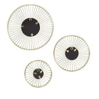 Brewster (Set di 3) Specchi da Parete Ariston Gold: Design Moderno a Raggi di Sole, Cornice in Metallo, Nessun Montaggio Richiesto
