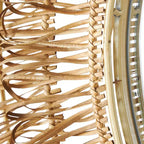 Olivia & May Specchio da Parete Intrecciato a Mano in Rattan con Anelli 78,7x78,7 cm: Stile Rustico, Nessun Montaggio Richiesto