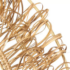 Olivia & May Specchio da Parete Intrecciato a Mano in Rattan con Anelli 78,7x78,7 cm: Stile Rustico, Nessun Montaggio Richiesto