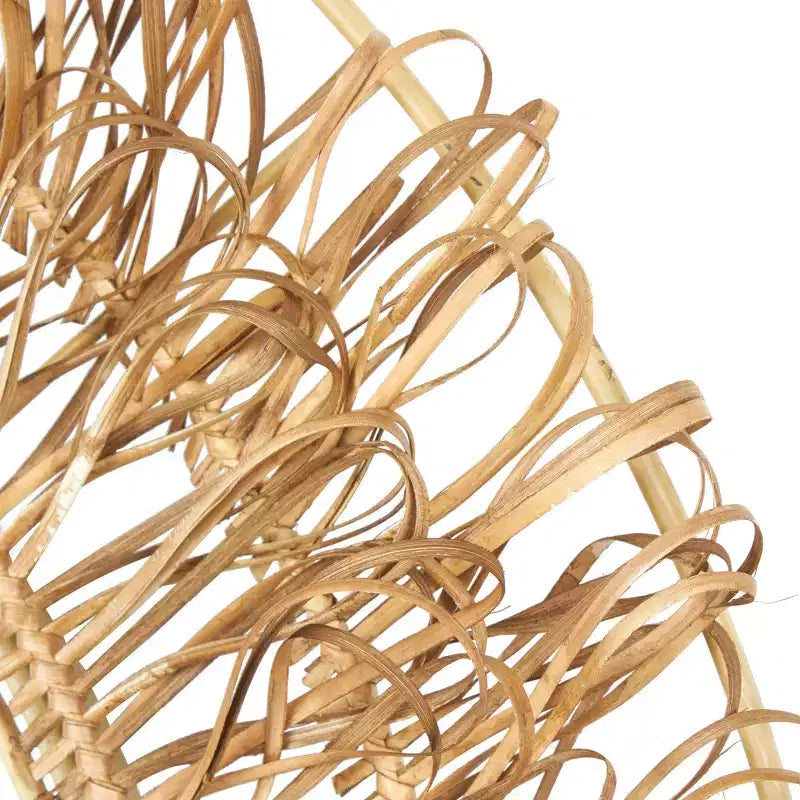 Olivia & May Specchio da Parete Intrecciato a Mano in Rattan con Anelli 78,7x78,7 cm: Stile Rustico, Nessun Montaggio Richiesto
