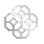 Howard Elliott 20"x20" Wall Mirror with Intersecting Mirrored Lines Design: Modern Novelty Shape, No Assembly Required