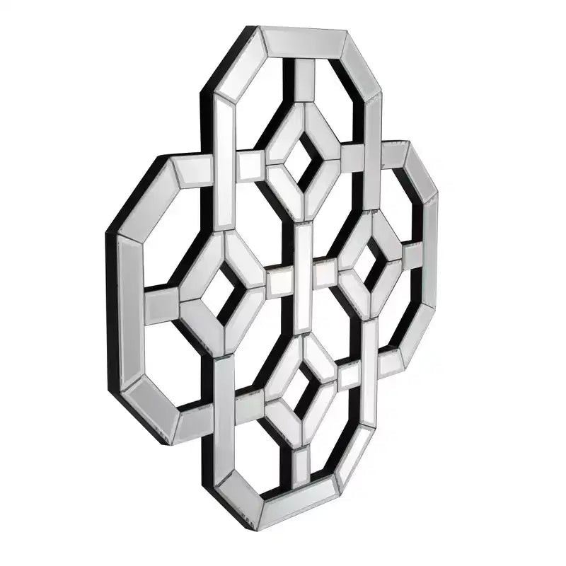 Specchio da parete Howard Elliott 20"x20" con linee specchiate intersecanti: forma moderna e innovativa, nessun assemblaggio richiesto