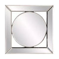 Howard Elliott 12"x12" Lula Square and Round Accent and Wall Mirror: Beveled Edge, Glass Frame, No Assembly Required