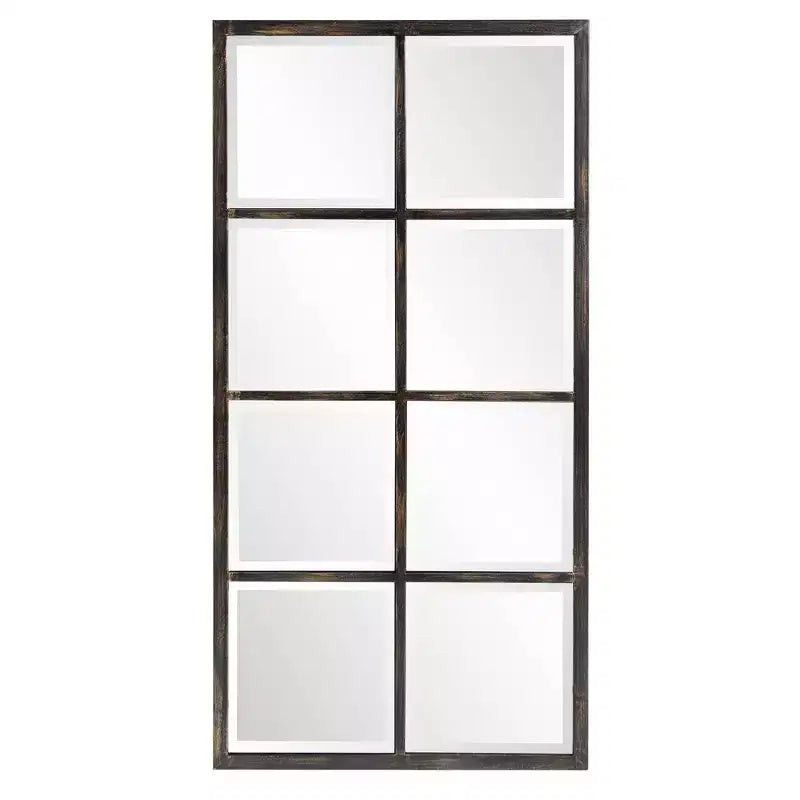 Howard Elliott 24"x48" Metal Framed Atrium Wall Mirror Oil Rubbed Bronze: Beveled Glass, Modern Decor