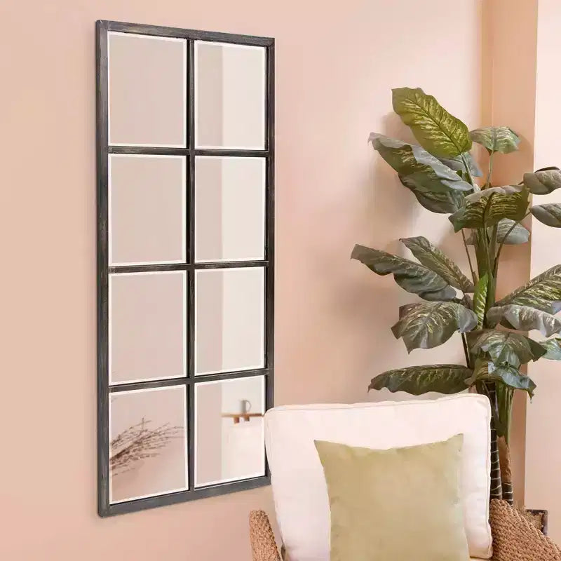 Howard Elliott 24"x48" Specchio da parete Atrium con cornice in metallo, bronzo oliato: vetro smussato, arredamento moderno