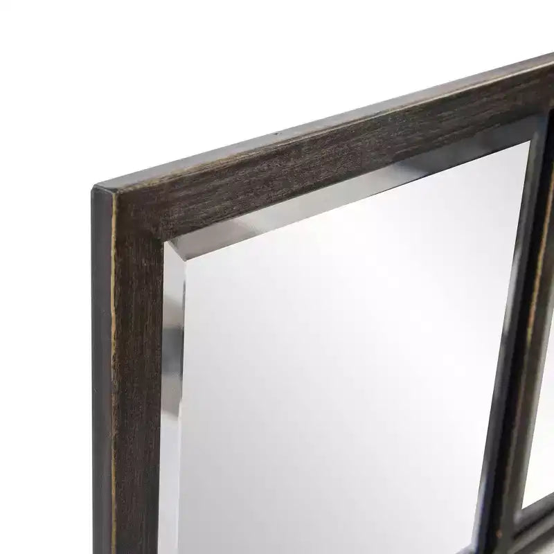 Howard Elliott 24"x48" Specchio da parete Atrium con cornice in metallo, bronzo oliato: vetro smussato, arredamento moderno