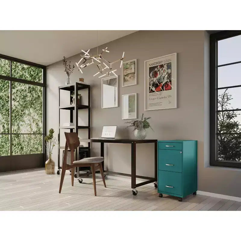 Space Solutions Classificatore verticale mobile a 3 cassetti larghezza Letter, profondo 18", colore ottanio