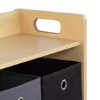 Humble Crew Organizer per bambini con contenitori in tessuto e ante illustrate Legno naturale: struttura in MDF, 1 ripiano, età 2+, 86 cm L x 81 cm H
