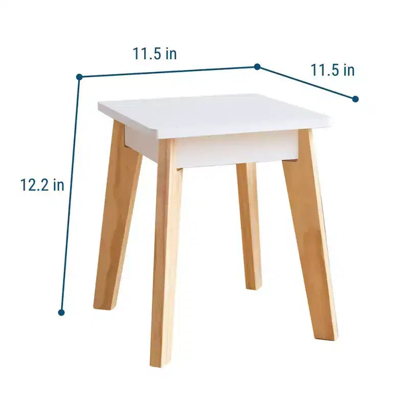 WildKin Sgabelli da Tavolo per Bambini per Arti e Mestieri 2pz Bianco: Struttura in Legno Non Imbottita, Sgabello per Bambini, Sedia da Pranzo