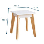 WildKin Sgabelli da Tavolo per Bambini per Arti e Mestieri 2pz Bianco: Struttura in Legno Non Imbottita, Sgabello per Bambini, Sedia da Pranzo