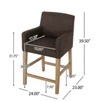 Sgabelli da bancone Christopher Knight Home Chaparral in tessuto contemporaneo con struttura in legno, altezza 66 cm (set da 2)