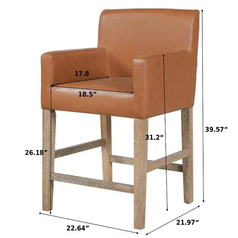 Sgabelli da bancone Christopher Knight Home Chaparral in tessuto contemporaneo con struttura in legno, altezza 66 cm (set da 2)