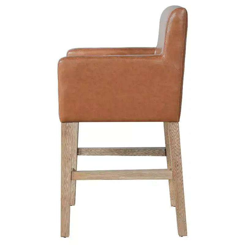 Sgabelli da bancone Christopher Knight Home Chaparral in tessuto contemporaneo con struttura in legno, altezza 66 cm (set da 2)