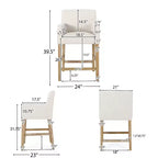Sgabelli da bancone Christopher Knight Home Chaparral in tessuto contemporaneo con struttura in legno, altezza 66 cm (set da 2)