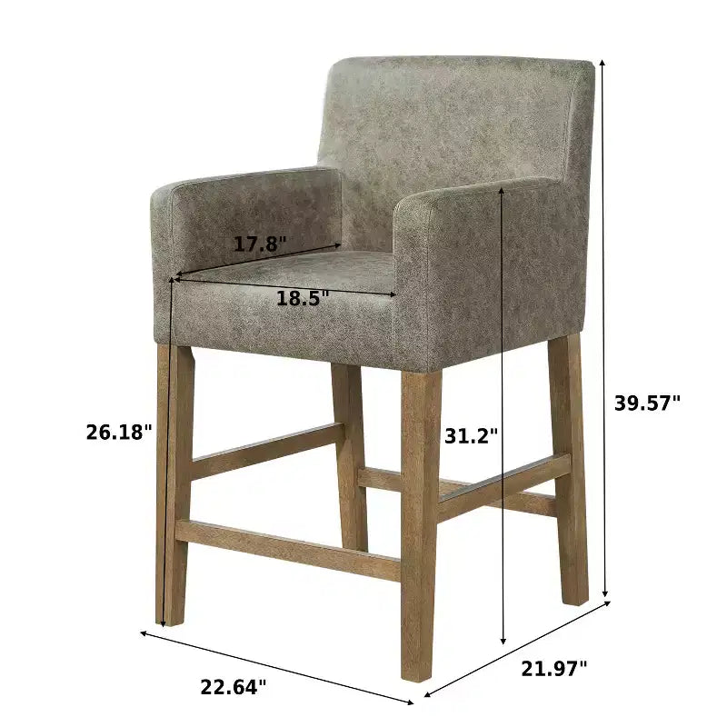 Sgabelli da bancone Christopher Knight Home Chaparral in tessuto contemporaneo con struttura in legno, altezza 66 cm (set da 2)