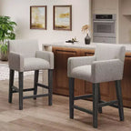 Sgabelli da bancone Christopher Knight Home Chaparral in tessuto contemporaneo con struttura in legno, altezza 66 cm (set da 2)