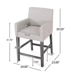 Sgabelli da bancone Christopher Knight Home Chaparral in tessuto contemporaneo con struttura in legno, altezza 66 cm (set da 2)