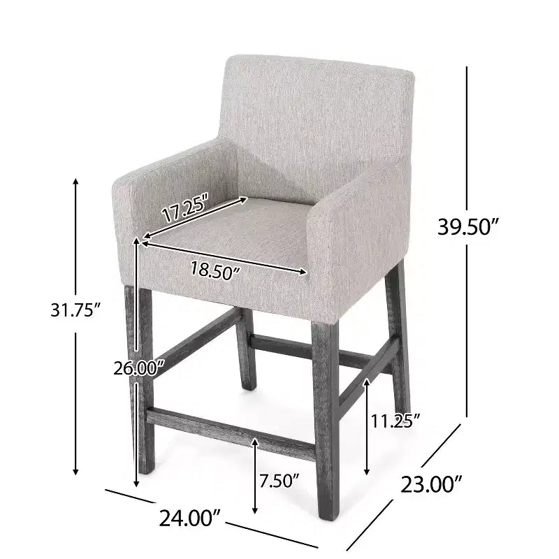 Sgabelli da bancone Christopher Knight Home Chaparral in tessuto contemporaneo con struttura in legno, altezza 66 cm (set da 2)