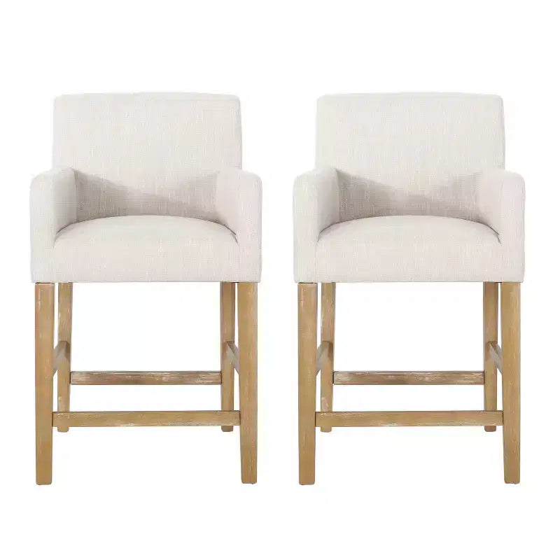 Christopher Knight Home Chaparral Contemporary Fabric Upholstered Wood 26 inch Counter Stools (Set of 2)