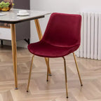 Sedia da pranzo moderna in velluto Aufurr di Roundhill Furniture, rossa, set da 2