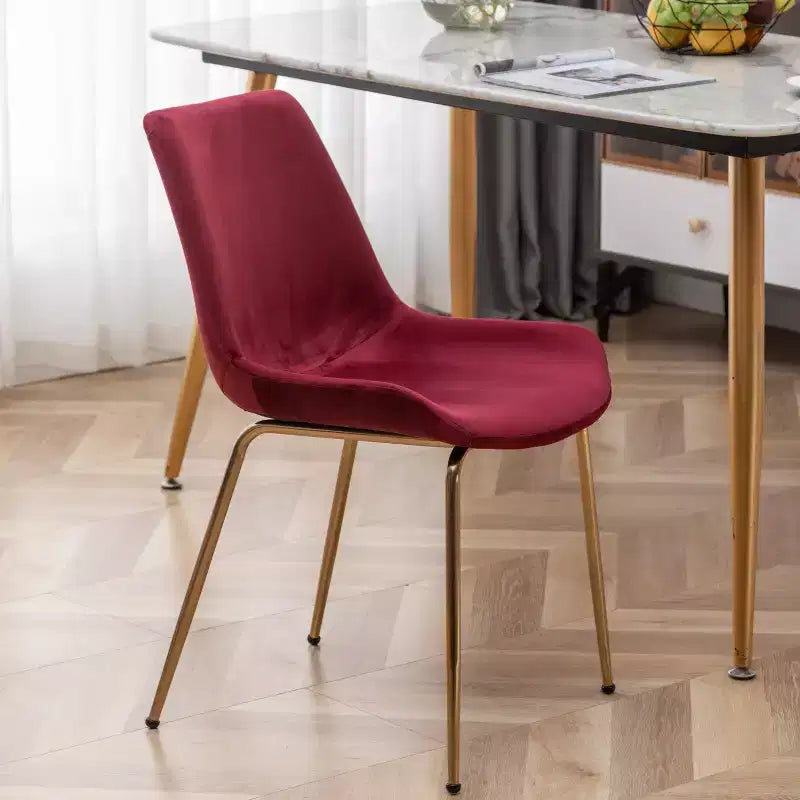 Sedia da pranzo moderna in velluto Aufurr di Roundhill Furniture, rossa, set da 2