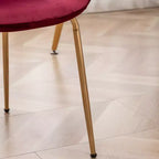 Sedia da pranzo moderna in velluto Aufurr di Roundhill Furniture, rossa, set da 2