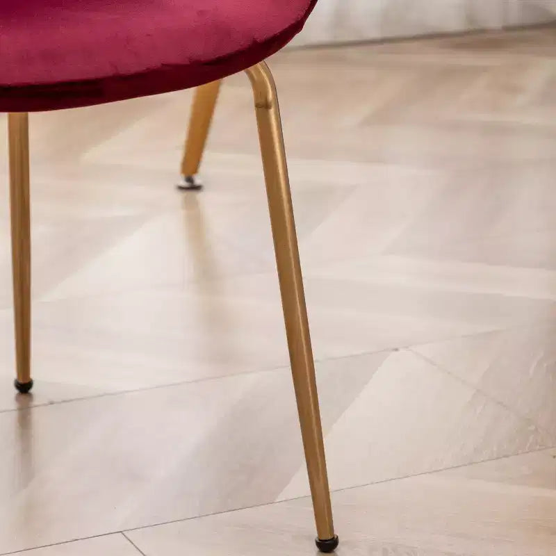 Sedia da pranzo moderna in velluto Aufurr di Roundhill Furniture, rossa, set da 2