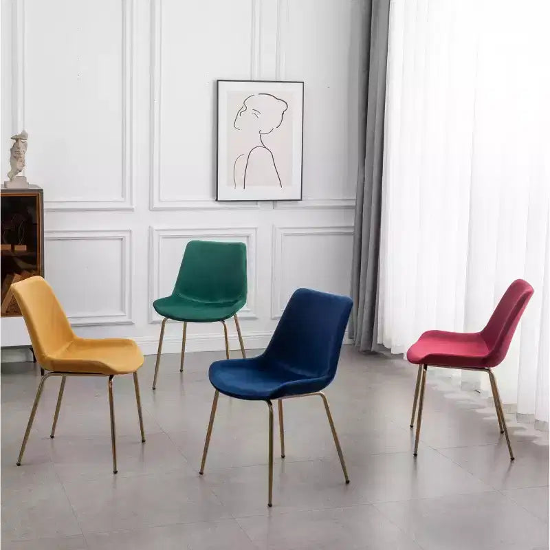 Sedia da pranzo moderna in velluto Aufurr di Roundhill Furniture, rossa, set da 2
