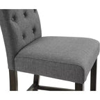 Sgabello da bar Leviton di Roundhill Furniture in legno massello con rivestimento trapuntato, grigio, set da 2