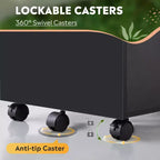 DEXYLLO Cassettiera con rotelle a 3 cassetti con serratura, classificatore in legno adatto per formato Letter/A4 per ufficio domestico