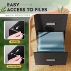 DEXYLLO Cassettiera con rotelle a 3 cassetti con serratura, classificatore in legno adatto per formato Letter/A4 per ufficio domestico