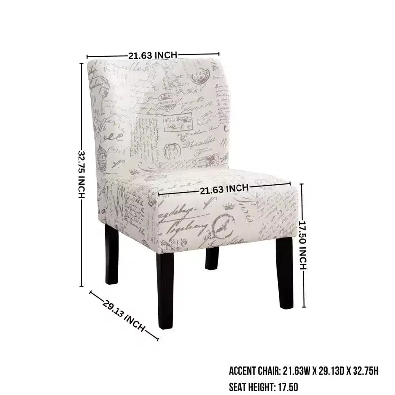 Poltrona moderna senza braccioli in tessuto Capa di Roundhill Furniture