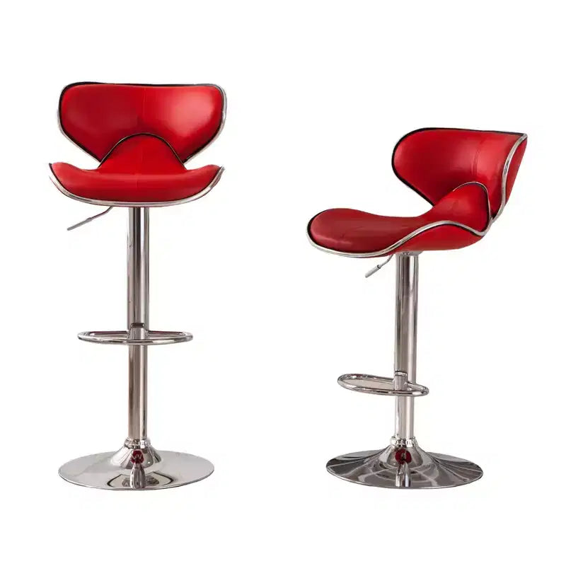 Sgabello da bar girevole regolabile in similpelle Roundhill Furniture Masaccio, rosso, set da 2