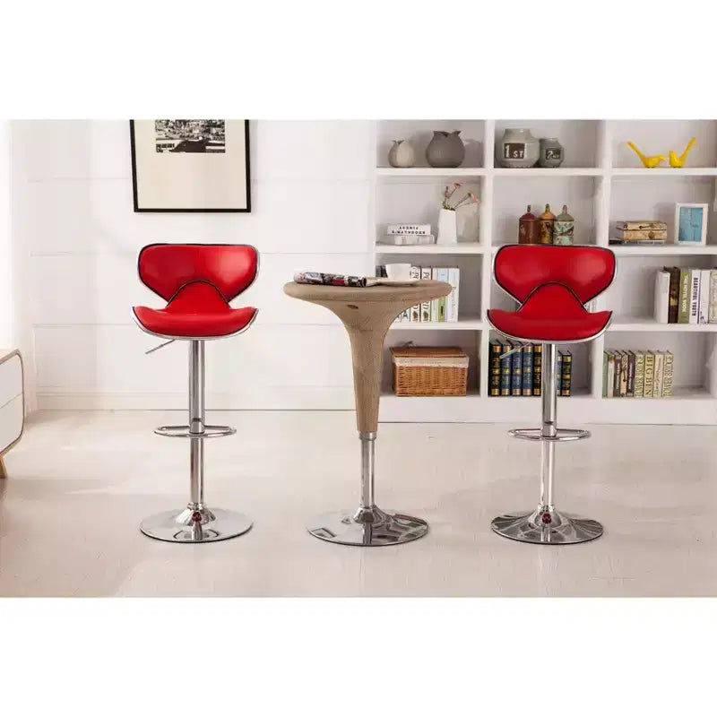 Sgabello da bar girevole regolabile in similpelle Roundhill Furniture Masaccio, rosso, set da 2