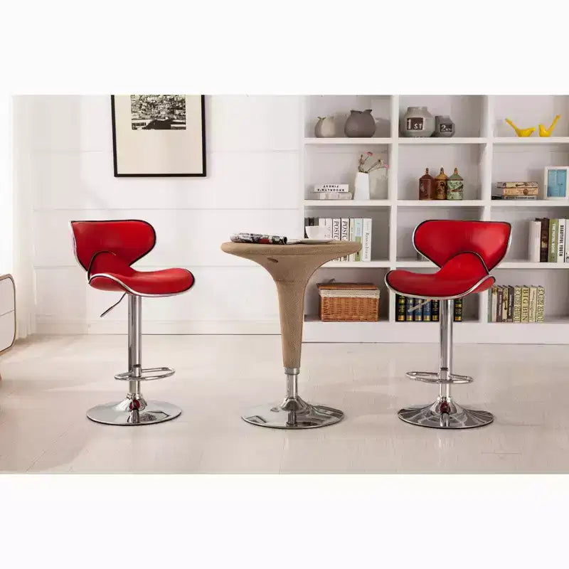 Sgabello da bar girevole regolabile in similpelle Roundhill Furniture Masaccio, rosso, set da 2